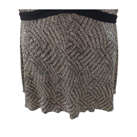 Womens Detail V neck  Tan Blouse with Back Sash Tie‎ Size M - Picture 5 of 6